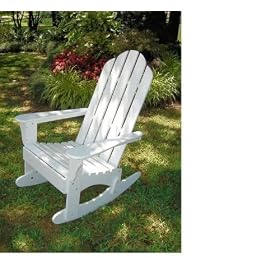 Outdoor Patio Adirondack Rocker Chair - White by 