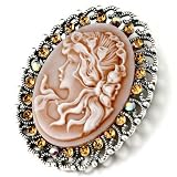 November Birthstone Brown Beauty Cameo Brooches And Pins Vintage