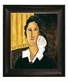Art Reproduction Oil Painting - Modigliani Paintings: Portrait of Anna Zborovska with Veine D' Or Bronze Scoop - Bronze and Rich Brown Finish - 26.5 X 30.5 - Hand Painted Framed Canvas Art