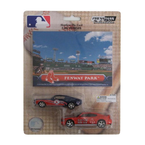 MLB Ford Mustang and Dodge Charger 1:64 Scale Diecast Cars - Boston Red Sox