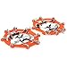 abcGoodefg One Pair Anti Slip 8 Teeth Ice Claws Crampons Non-Slip Shoes Cover Shoe Chains with Stainless Steel Chain Snow for Outdoor Ski Hiking Climbing Dig Ect. (Orange)