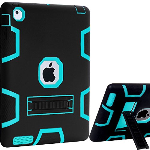 iPad 2 Case,iPad 3 Case,iPad 4 Case,BENTOBEN [ Kickstand ],Shock-Absorption / High Impact Resistant Rugged Hybrid Three Layer Armor Protective Case for iPad 2/3/4,(Not Fit iPad Mini) Black&Blue