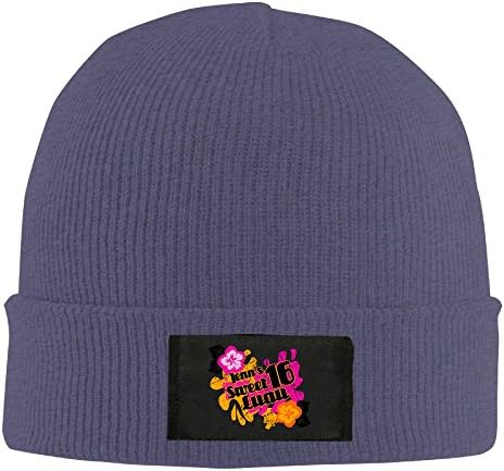 Soft Sweet 16 Luau High Quality Unisex Extension-type Flat &amp; Rib Knit Beanie Cap