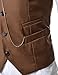 TheLees (GVE Mens Business Slim Fit Chain Point 4 Button Vest Waist Coat Brown US XS(Tag Size M)
