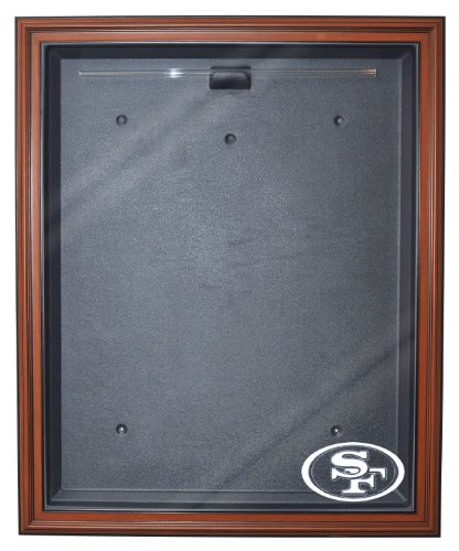 NFL San Francisco 49ers Cabinet Style Jersey Display, Brown