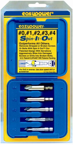 Eazypower 82681 Spin It Out Damaged Screw Removers, #0, #1, #2, #3, #4