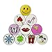 PINMEI Lot of 10 Golf Ball Markers Assorted Patterns, Soft Enamel Technique, Dia 24.4MM