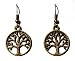 Tree of Life Dangle Earrings in Antiqued Bronze on French Wires, .8" Tree of Life Dangle Earrings in Antiqued Bronze on French Wires, .8"