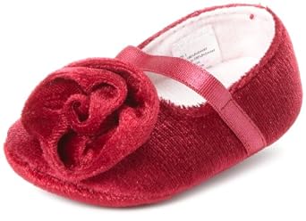 Little Me Baby-Girls Newborn Velvet Mary Jane Socks With Rose Trim