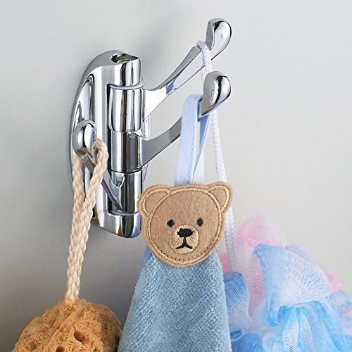 Interfeeling Swivel Arm Triple Coat Hook Wall Mount Bathroom Robe Hooks Chrome