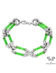 Genuine P&P Silver By Giuseppe Pisano (TM) Bracelet. P&P Silver By Giuseppe Pisano Jade Bracelet - Material/Stone: Jade. 40.8 grams in weight and 8 inches in length. 100% Satisfaction Guaranteed.