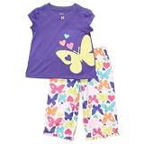 Carters Girls 2 Pc Purple Butterfly Pajama Set 2t-5t Toddler (2t)