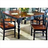 751 Series Dining Table in Distressed Black with Antique Cherry Top