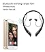 Bluetooth Headphones, V4.0 Wireless Neckband Noise Reducing Headset, Handsfree Stereo Earphones with Microphone Magnetic Holders for Smartphones Sweatproof Earbuds for Sports Running (Black)