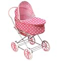 Pink W/white Polka Dots 3-in-1 Doll Pram, Carrier, & Stroller