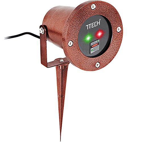 7TECH Laser Christmas Lights Outdoor Projector In Bronze Red & Green Indoor Spotlights Decoration