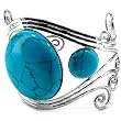Faux Turquoise Round Cuff Bracelet
