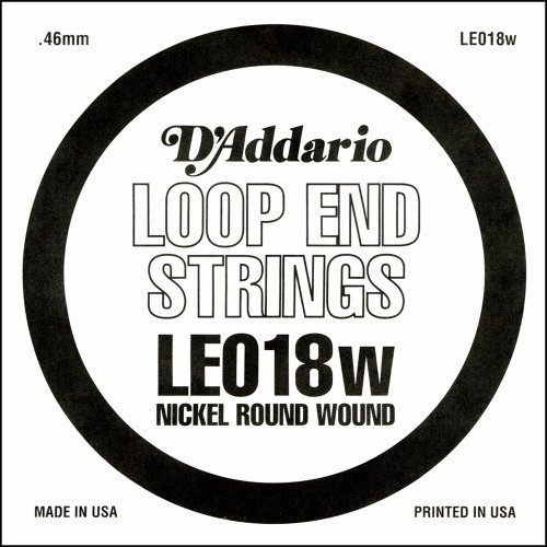 D'Addario LE018W Nickel Wound Saiten mit Loop-End 0,04 cm (,018 Zoll) Einzelsaite