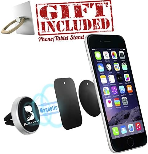 Bullmount Universal Magnetic Air Vent Car Mount Phone Holder for iPhone and Other Smartphone, Tablet, Mobile GPS, Includes Mini Tablet Stand