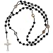 Black Faux Pearl Rosary with Religious Icon Images