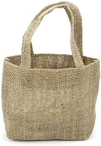 Alpenglow Supply Co. Burlap Bags with Handles - 12 5"x5"x2" Natural Pouches - for Party Favors, Weddings, and Showers, 5x5x2 Inch