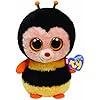 TY 7136066-Sting-Biene Beanie Boos, 15 cm, gelb