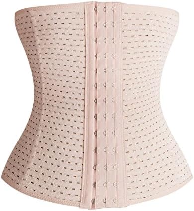 ValentinA Womens Workout Waist Trainer Corset Tummy Slimming Body Shapewear Trimmer Cincher Tummy Shaper Girdle 3 Hooks