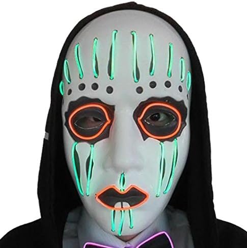 galaxyhkt cosplay EL light up Creepy Angry monster captain Puppet led mask (Puppet green)