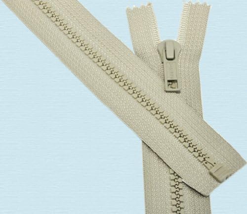 17" Jacket Zipper ~ Vislon Zipper ~ Talon #5 Molded Plastic ~ Separating - 713 Bamboo Beige (1 Zipper/ Pack)