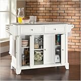 Crosley Furniture Newport Stainless Steel Top Kitchen Island in White Finis ....