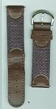Genuine TIMEX Mens Blue Nylon and Brown Leather Band, wide end-piece 20mm, width 20mm, length 7in