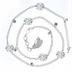 Waist Chain Body Jewellry in Silver Max Length 38 inches (b206c)