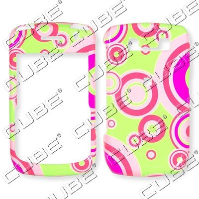 Blackberry Curve/Javelin 8900 Polka Dots Pink Circles on Lime Green Hard Case/Cover/Faceplate/Snap On/Housing/Protector