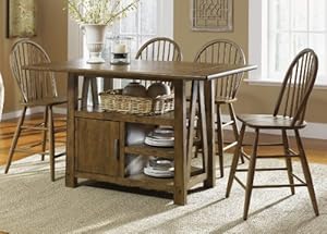 Farmhouse Center Island 5pc Table Set