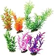 uxcell&reg; 6 Pcs Assorted Color Aquarium Plastic Plant Decoration Ceramic Base