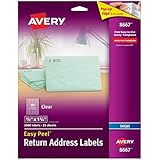 Avery Easy Peel Return Address Labels for Inkjet Printers, 0.5 x 1.75 Inches, Clear, Pack of 2000  (8667)