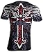 Archaic AFFLICTION Men T-Shirt RED FLAG Cross Wings Tattoo Biker (X-Large)