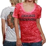 NHL Touch by Alyssa Milano Chicago Blackhawks Ladies Red-White Superfan Sheer Burnout Premium T-shirt (X-Large)