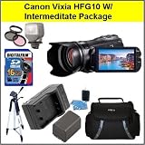 Canon VIXIA HFG10 Full HD Camcorder with HD CMOS Pro and 32GB Internal Flash Memory Intermediate Package W/ 16GB SD Memory + Video Light + Battery + Battery Charger + Case + Triipod & Much More!!!