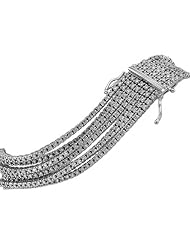 14k White Gold Diamond Bracelet .