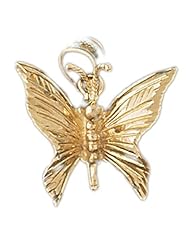 Dazzlers Solid 14k Gold Butterfly Charm Pendant Available in three colors from jewelsberry (weights: 3.1 grams only)