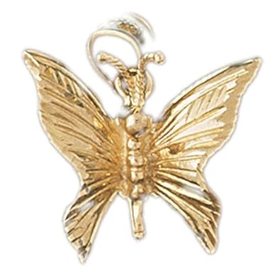 Cheap Girls Jewelry Dazzlers Solid 14k Gold Butterfly Charm Pendant Available in three colors from jewelsberry (weights: 3.1 grams only) For Sale