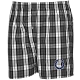 NCAA Indianapolis Colts Black-White Plaid Historic Embroidered Boxer Shorts (Medium)