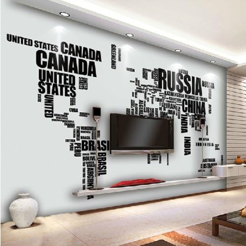 Large English Alphabet World Map Removable Wall Stickers Decal