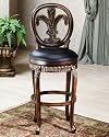 Counter Bar Stool - Fleur De Lis Triple Leaf Counter Stool - 62969