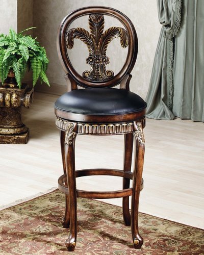 30''H Classic Elegant Triple Leaf Swivel Bar Stool