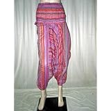 Womens Trousers, Harem Cotton Amaranth Red Capri Pant India 38" Inch India Free Shipp