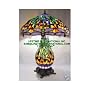 American Made Stained Glass Dragonfly Stained Glass Tiffany Table Lamp Lamps with Lit Base-this Is Lifetime International Authentic Products. We Are Not Associated with : "Ck Stained Glass" Or" Dynamic Lights ".