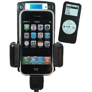 8 in 1 Wireless Automobile FM Transmitter + Car Charger + Holder/Dock + REMOTE for iPod Touch Classic Nano 3G Compatible with iPhone 3G