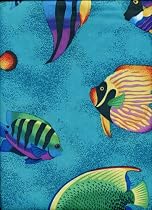 Fish Aquarium Fabric Shower Curtain Bright Tropical Ocean Fish